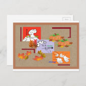 アメリカ手話ASLハッピー感謝祭！ シーズンポストカード (正面/裏面)