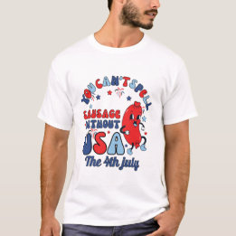 アメリカ抜きでソーセージをまくりレトロ7月4日 Tシャツ