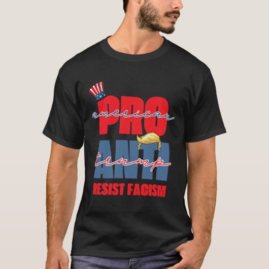 アメリカ支持 トランプ反対 Tシャツ (正面)