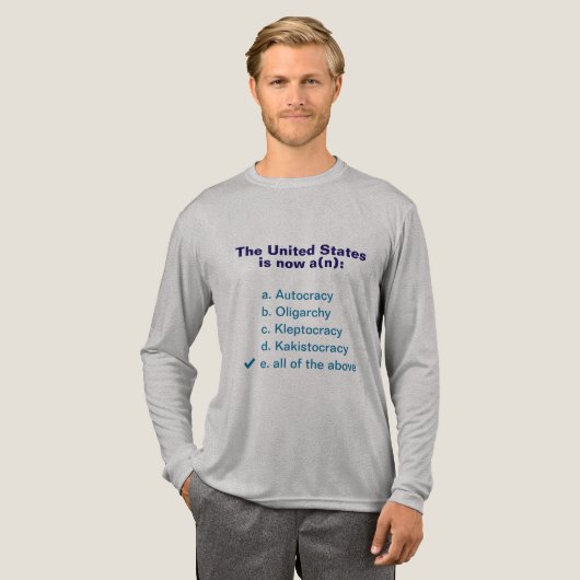 アメリカ政府の多肢選択式問題 トライブレンドTシャツ (正面全体)