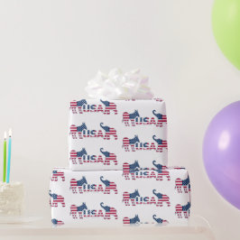 アメリカ政治民主党ロバ共和党象 ラッピングペーパー