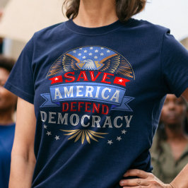 アメリカ救が民主主義を守る Tシャツ