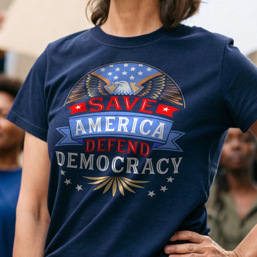 アメリカ救が民主主義を守る Tシャツ