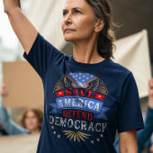 アメリカ救が民主主義を守る Tシャツ