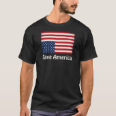アメリカ救の逆さアメリカ国旗の抗議 Tシャツ (正面)