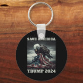 アメリカ救サッド・イーグル・アメリカ国旗が決して表れなかった キーホルダー (正面)