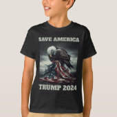 アメリカ救サッド・イーグル・アメリカ国旗が決して表れなかった Tシャツ (正面)