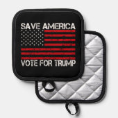 アメリカ救トランプの投票 鍋敷き (正面/裏面)