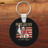 アメリカ教皇レオ14世267米国国旗カトリックRet キーホルダー (正面)