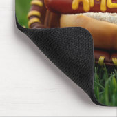 アメリカ文字がホットドッグに入って野球のグローブに マウスパッド (コーナー)