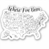 アメリカ旅行トラッカー地図訪問地カラーリング シール (正面)