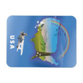 アメリカ旅行ポスターイラスト マグネット (横)