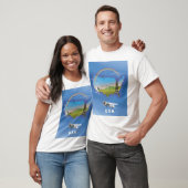 アメリカ旅行ポスターイラスト Tシャツ (ユニセックス)