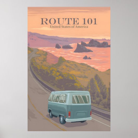 アメリカ旅行ポスター ルート101 ポスター (正面)