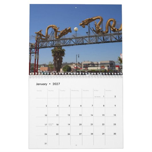 アメリカ旅行 カレンダー (1月 2027)