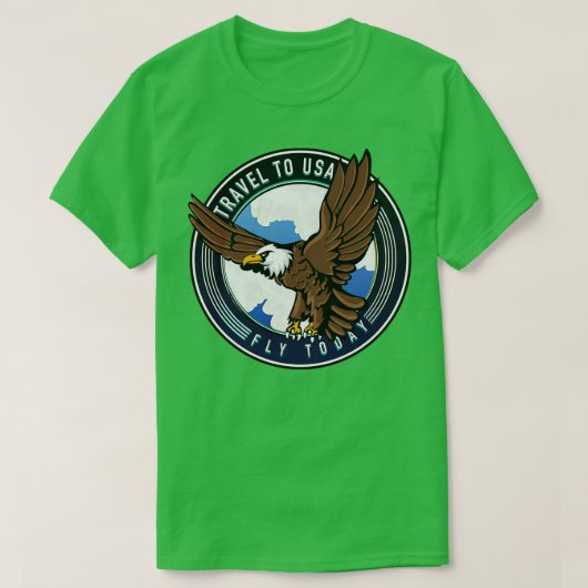 アメリカ旅行Fly today travel Tシャツ (デザイン正面)