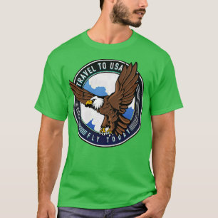 アメリカ旅行Fly today travel Tシャツ