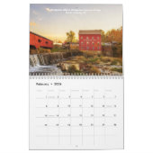 アメリカ暦の屋根付き橋 カレンダー (2月 2026)