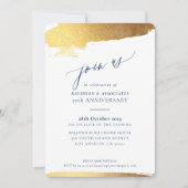 アメリカ書道の金ゴールドフォーマルエッジnavyに参加 招待状 (正面)