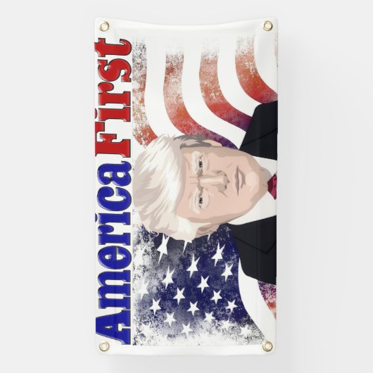 アメリカ最初のトランプの星とストライプのバナー 横断幕 (縦)