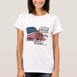 アメリカ最初のトランプ引用文愛国国旗 Tシャツ