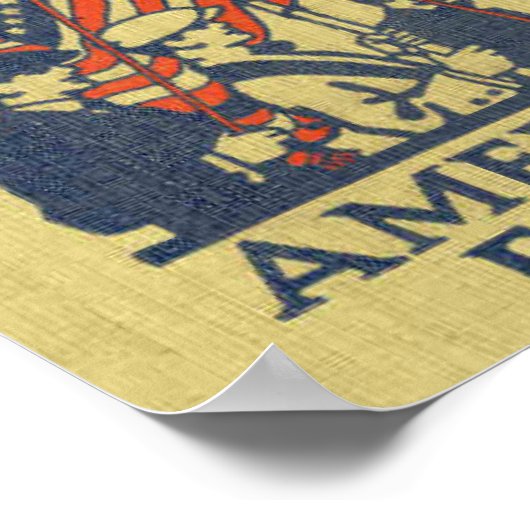 アメリカ最初の愛国者米国国旗ヴィンテージUSA ポスター (角)