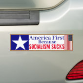 アメリカ最初の社会主義最低の  バンパーステッカー (車上)
