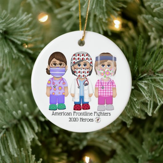 アメリカ最前線戦闘員女性 セラミックオーナメント (ツリー)