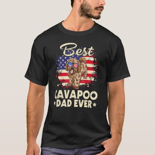 アメリカ最高のキャバプー犬のお父さん エバー ファーザーズデーD Tシャツ (正面)