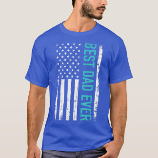アメリカ最高の国旗で父親の日のパパ Tシャツ
