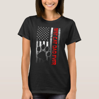 アメリカ最高の国旗の猫パパ・エイブファーザー猫 Tシャツ