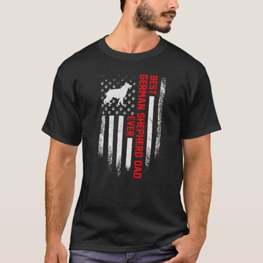 アメリカ最高の国旗ドイツの羊飼い Tシャツ (正面)