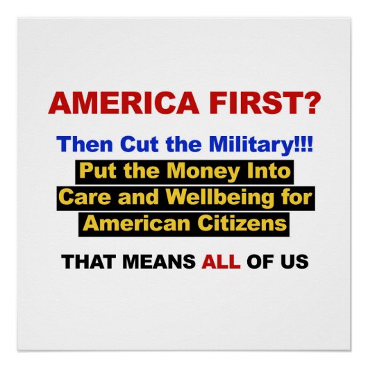 アメリカ来ファースト？じゃあ軍隊を！ ポスター (正面)