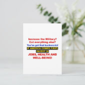 アメリカ来ファースト?次に医療に投資する ポストカード (スタンド正面)