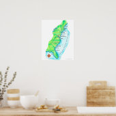 アメリカ東海岸の地図 ポスター (キッチン)