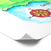 アメリカ東海岸の地図 ポスター (角)