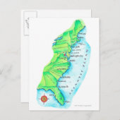 アメリカ東海岸の地図 ポストカード (正面/裏面)