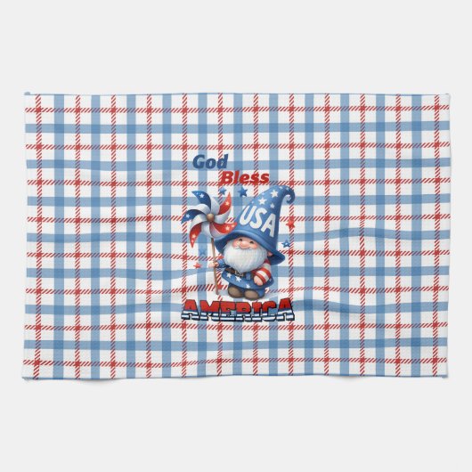 アメリカ格言の神の祝福アメリカ キッチンタオル (横)