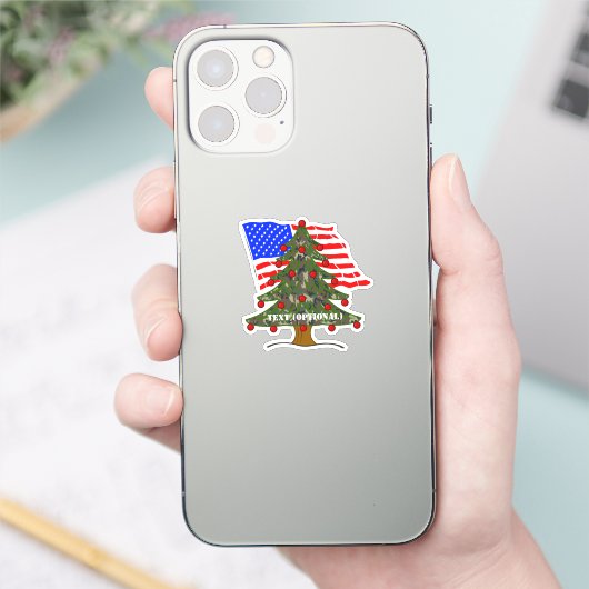 アメリカ森林カモフラージュ クリスマス シール (スマートフォン)