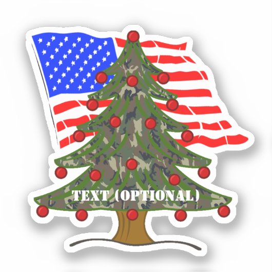 アメリカ森林カモフラージュ クリスマス シール (正面)