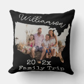 アメリカ概要黒土産ファミリー2 – 写真 クッション (正面)