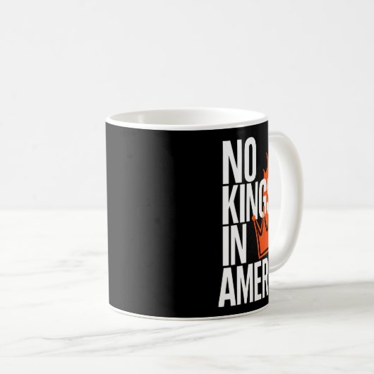 アメリカ民主主義法廷判決ことわざの王なし コーヒーマグカップ (正面右)