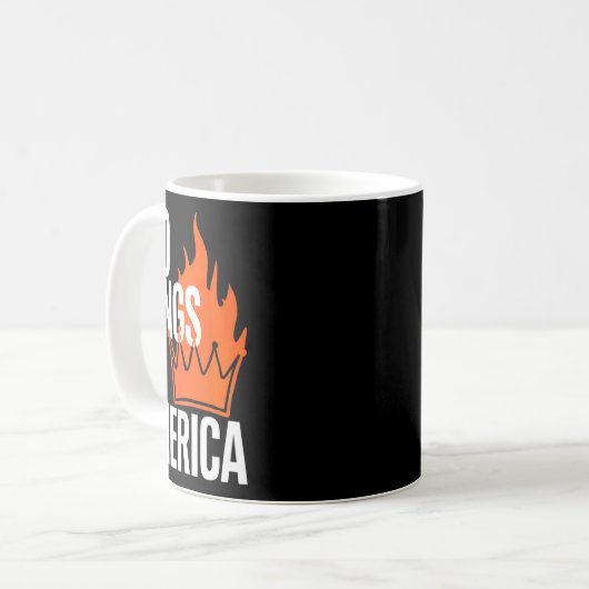 アメリカ民主主義法廷判決ことわざの王なし コーヒーマグカップ (正面左)