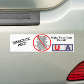 アメリカ民主党の名前 バンパーステッカー (車上)