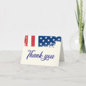 アメリカ水彩米国国旗の軍隊愛国心 サンキューカード (正面)