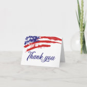 アメリカ水彩米国国旗の軍隊愛国心 サンキューカード (正面)