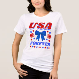 アメリカ永遠のブルーギンガムボウ トライブレンドTシャツ