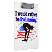 アメリカ泳ぐ人デザイン私はむしろ泳いでいたい クリップボード (右)