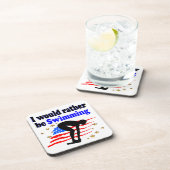 アメリカ泳ぐ人デザイン私はむしろ泳いでいたい コースター (右側)