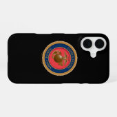 アメリカ海兵隊のシール iPhone 16ケース (裏面横)
